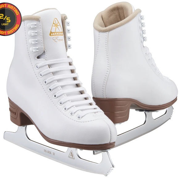 Jackson Excel White and Brown Ice Skates - Picture 1 of 3